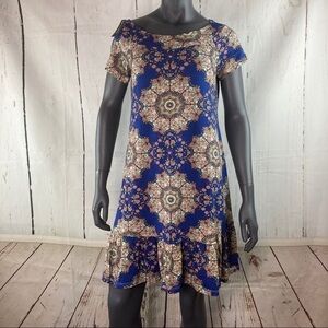 Blue lightweight floral shift dress